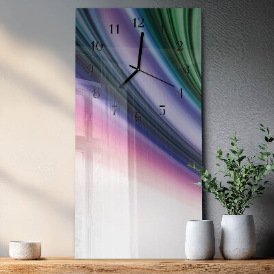 Glass wall clock vertical Abstract lines