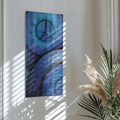 Glass wall clock vertical The Art of Wheels