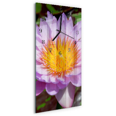 Glass clock vertical Lily