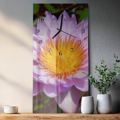 Glass clock vertical Lily