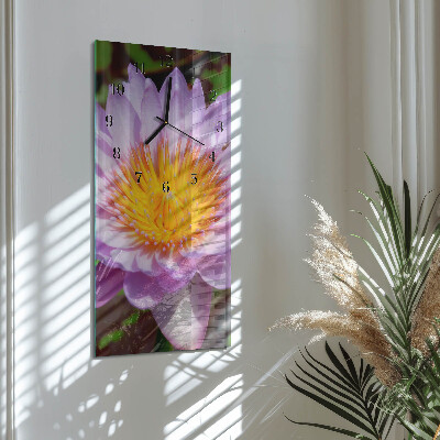 Glass clock vertical Lily
