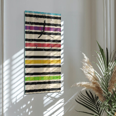 Vertical rectangular wall clock Stripes