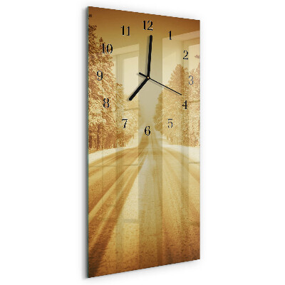 Glass wall clock vertical Far