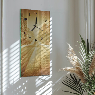 Glass wall clock vertical Far