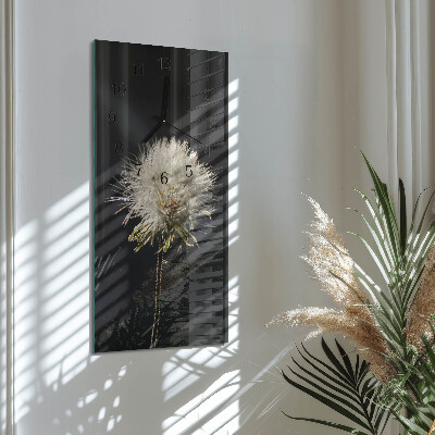 Glass wall clock vertical Milk thistle