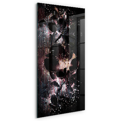 Modern vertical wall clock Flowers