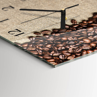 Vertical rectangular wall clock Coffee beans