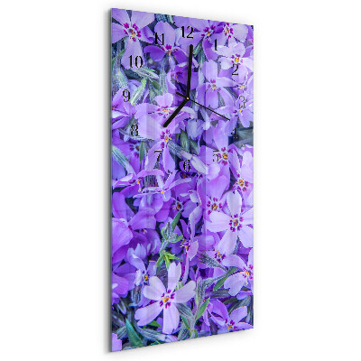 Glass clock vertical Flowers