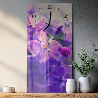 Vertical rectangular wall clock Flowers