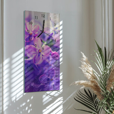 Vertical rectangular wall clock Flowers
