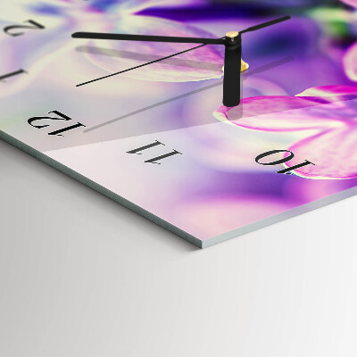 Vertical rectangular wall clock Flowers