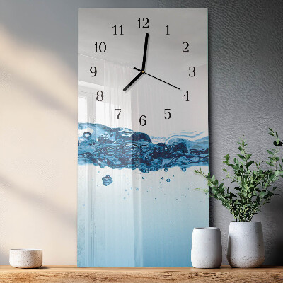 Glass clock vertical Water