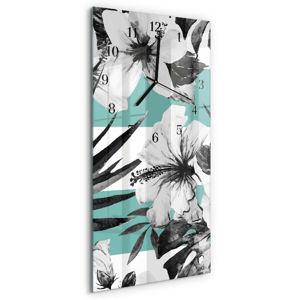 Glass wall clock vertical Bet