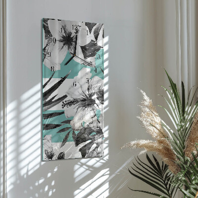 Glass wall clock vertical Bet