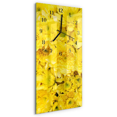 Modern vertical wall clock Flowers