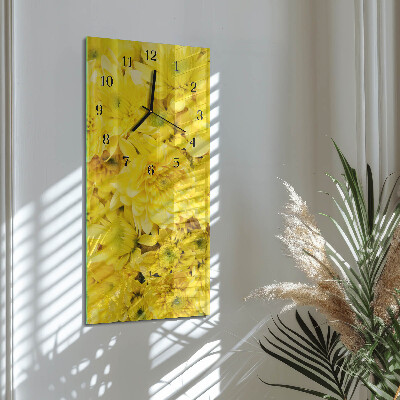 Modern vertical wall clock Flowers