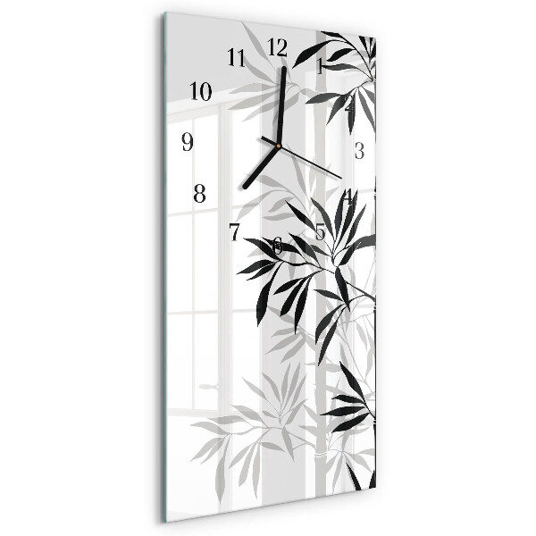 Glass wall clock vertical Bamboo