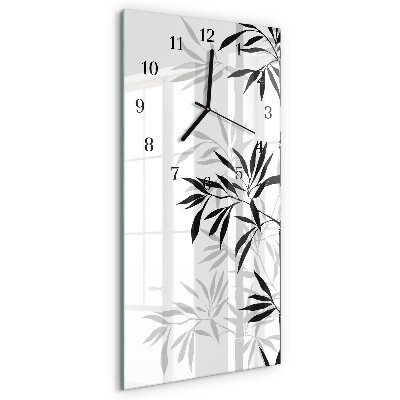 Glass wall clock vertical Bamboo