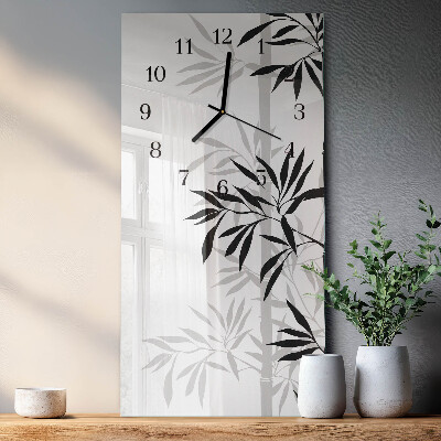Glass wall clock vertical Bamboo