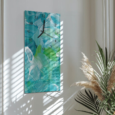 Glass wall clock vertical Wave