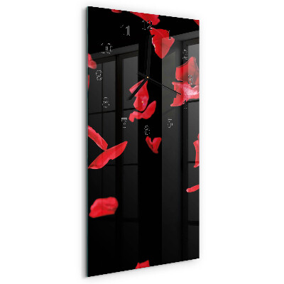 Vertical wall clock Rose petals