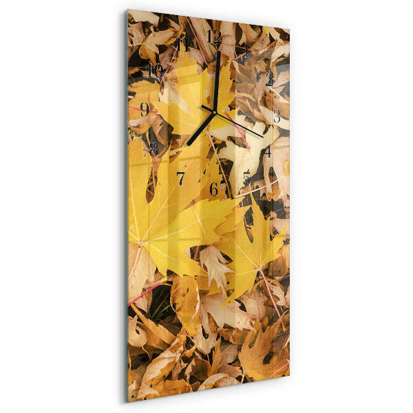 Vertical wall clock Leaves