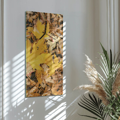 Vertical wall clock Leaves