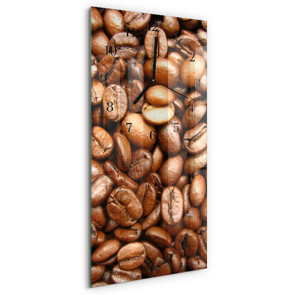 Glass clock vertical Coffee beans