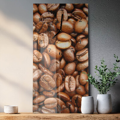 Glass clock vertical Coffee beans