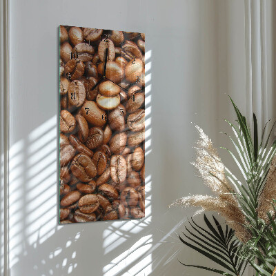Glass clock vertical Coffee beans