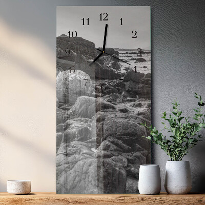 Glass clock vertical Stones