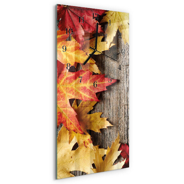 Vertical rectangular wall clock Leaves