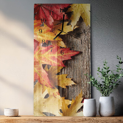 Vertical rectangular wall clock Leaves