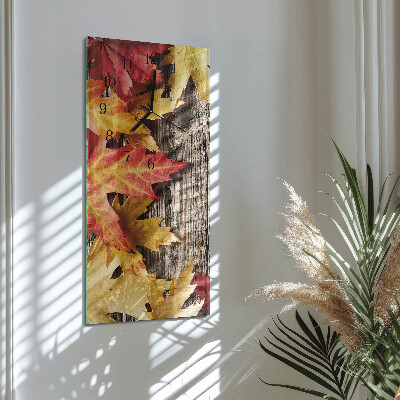 Vertical rectangular wall clock Leaves