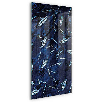 Modern vertical wall clock Fish