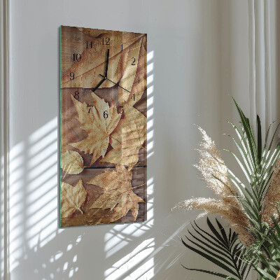 Vertical rectangular wall clock Leaves
