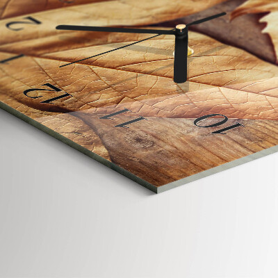 Vertical rectangular wall clock Leaves