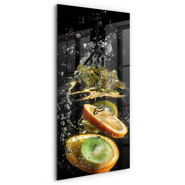 Modern vertical wall clock Fruit water