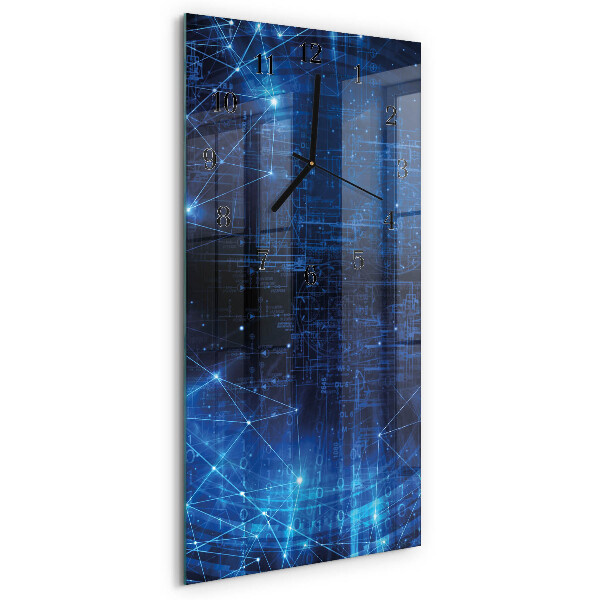 Glass wall clock vertical Matrix