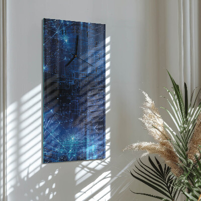 Glass wall clock vertical Matrix