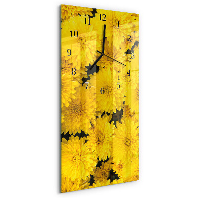 Modern vertical wall clock Flowers