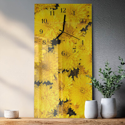 Modern vertical wall clock Flowers