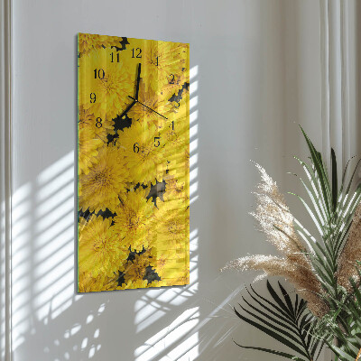 Modern vertical wall clock Flowers