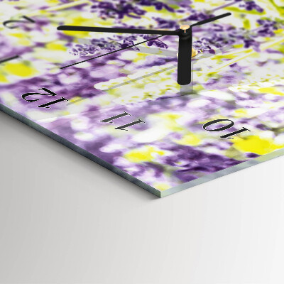Glass clock vertical Lavender