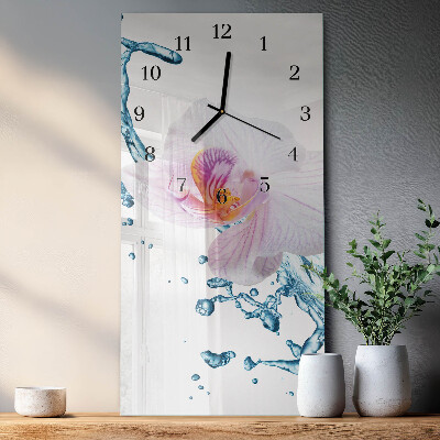 Vertical rectangular wall clock Orchid