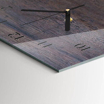 Glass wall clock vertical Wooden board