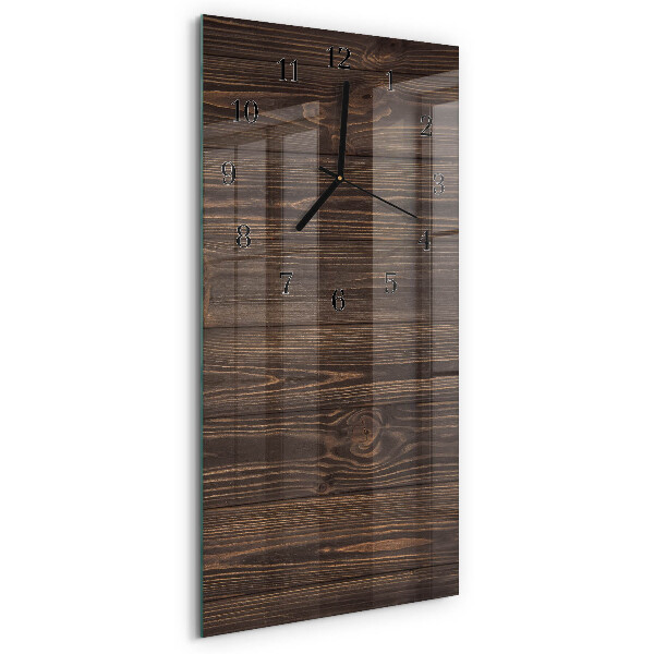 Glass clock vertical Wood
