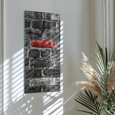 Glass wall clock vertical Brick