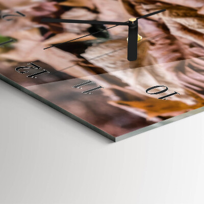 Vertical rectangular wall clock Leaves