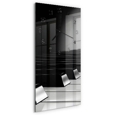 Vertical rectangular wall clock Piano keys